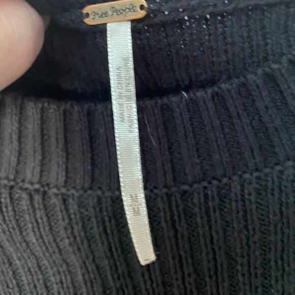 Free People Zou Bisou Cotton Blend Knit Flared Ruffle Stripe Detailing Dress - Picture 10 of 13